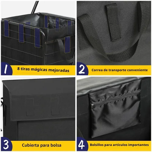 Vista 6 de Siffler Carrito de compras con capacidad de 396lbs, carrito de compras grande actualizado con ruedas, carritos de compras plegables resistentes