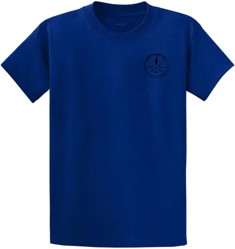 Vista 22 de Koloa Surf - Camisetas de algodón pesado para hombre, tallas grandes y altas Azul acuático/negro buscando diseño de ondas