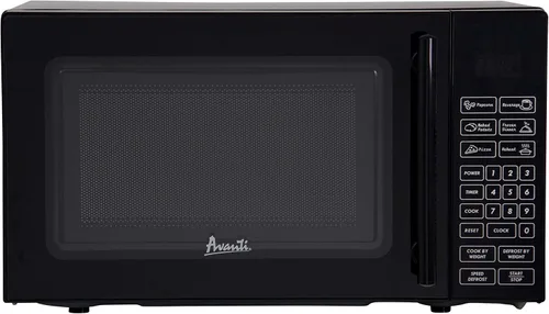 Vista 3 de Avanti MT81K1BH Horno microondas compacto de 700 vatios con 6 ajustes de cocción preestablecidos, descongelación de velocidad, panel de control