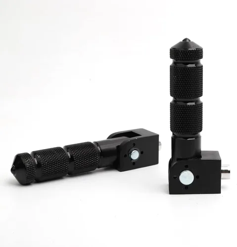 Vista 3 de Minho Negro CNC Reposapiés Plegables para Motocicleta y Bicicleta, Clavijas M8, Apoyapiés Trasero para Mini Bicicleta, Partes para Honda Grom