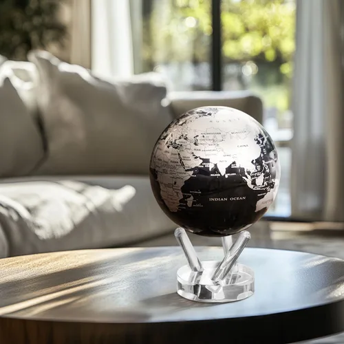 Vista 6 de MOVA Globo Metálico Negro y Plata 4.5