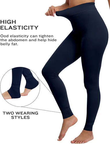 Vista 4 de ATHVOTAR - Leggings cálidos de invierno con forro de vellón para mujer, mallas gruesas de terciopelo térmico