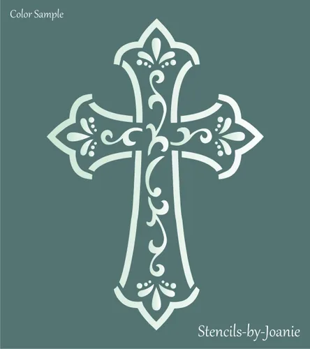 Vista 5 de Plantilla de cruz cristiana, decorativa, ornamental, religiosa, familia, letreros artísticos (5 pulgadas de alto)