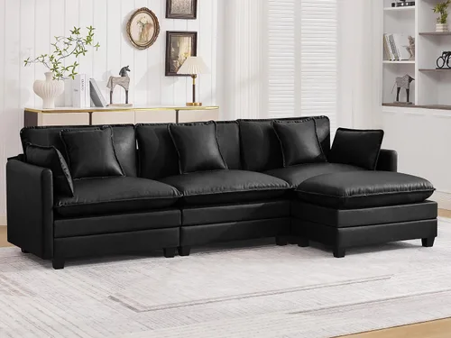Vista 88 de Sofá modular en forma de nube de 113 pulgadas, sofás de asiento profundo de gran tamaño para sala de estar, sofá modular tapizado de chenilla