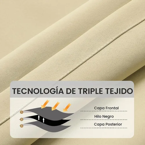 Vista 6 de Cortinas opacas de terciopelo beige para dormitorio de 52 x 72 pulgadas de largo, juego de 2 paneles - Cortinas con bloqueo de luz UV y reducción