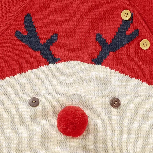 Vista 6 de Maemukilabe Suéter de punto de Navidad para bebé niño y niña, mono de manga larga, 1 pieza, ropa de otoño e invierno