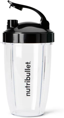 Vista 5 de nutribullet Vasos To-Go de 24 onzas y tapas abatibles de colores (negro/verde)