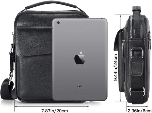 Vista 2 de Bolso cruzado pequeño para hombre, de piel sintética, bolso de mensajero, bolsa cruzada, bolsa de hombro, bolsa de pecho, trabajo, viajes al aire