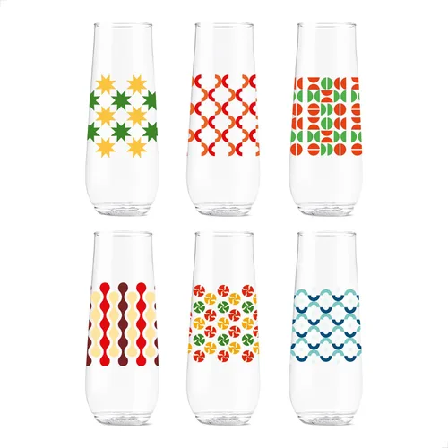 Vista 43 de TOSSWARE POP - Juego de 6 copas de champán con estampado de flauta de 9 onzas, de alta calidad, reciclables, irrompibles y de plástico transparente