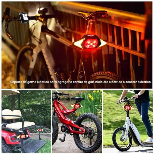 Vista 4 de Señales de Giro para Bicicleta Luces Traseras Recargables para Bicicleta para Conducción Nocturna Luces para Bicicleta Impermeables Luz de Bicicleta