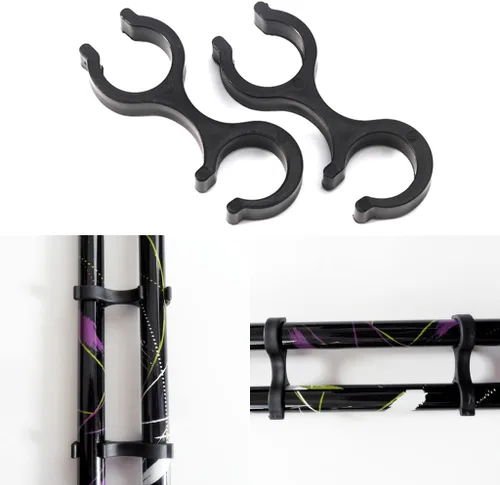 Vista 6 de Clips de senderismo, 2 piezas de abrazaderas de trekking de goma en forma de 8 varillas dobles conector de hebilla para senderismo al aire libre