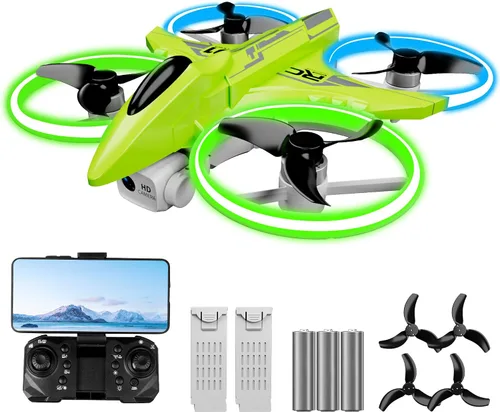 Vista 8 de Dwi Dowellin Mini Dron de 4.9 Pulgadas para Niños a Prueba de Choques Luces LED Despegue y Aterrizaje con Una Tecla Volteretas RC Control Remoto