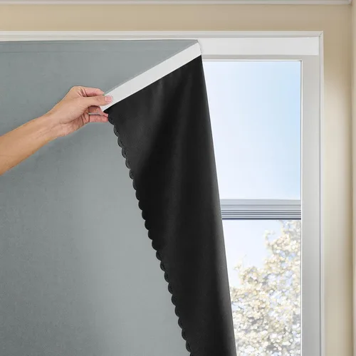 Vista 15 de JILRON Cortina adhesiva 100% opaca, sin taladro, fácil de instalar para persianas de dormitorio, bloqueo de luz