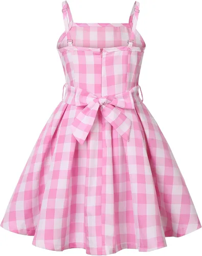 Vista 3 de Disfraz rosa para niñas, disfraz de película de cosplay, vestido de fiesta de Halloween