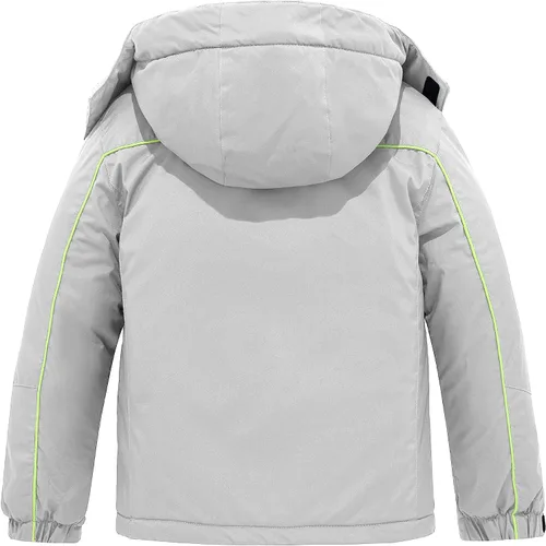 Vista 2 de ZSHOW Chaqueta de esquí impermeable para niño, abrigo de nieve con capucha, Nieve