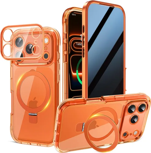 Vista 17 de Funda magnética de privacidad para iPhone 17 Pro Max [Cartulina Aurora con purpurina] [Soporte magnético invisible] protector de pantalla integrado