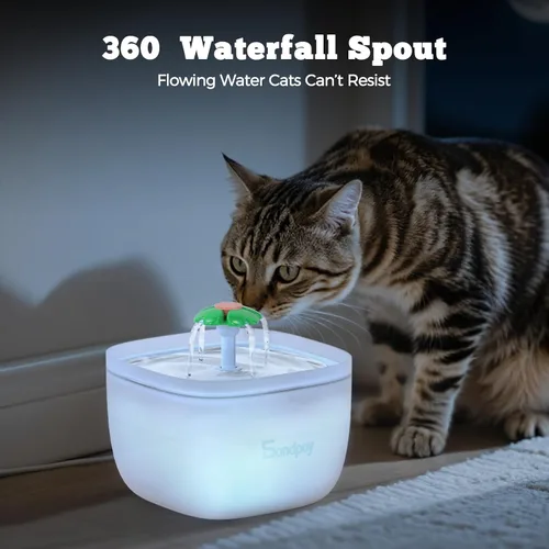 Vista 8 de Sandpoy Alimentador automático para gatos y dispensador de agua FW1, dispensador de comida para gatos de 3 litros con tapa de bloqueo, juego dos