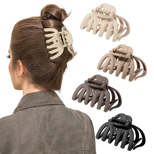 Vista 8 de Shinowa Pinzas para el cabello de mariposa, paquete de 4 pinzas de mariposa para cabello grueso y delgado, 2.75 pulgadas, hermosas pinzas