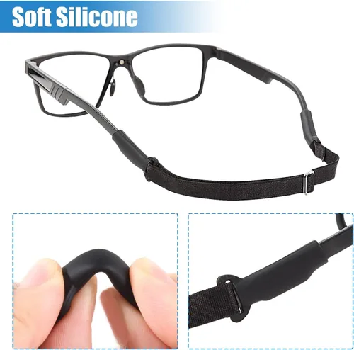 Vista 3 de Enenfly Adjustable Glasses Straps - 3 Pack No Tail Eyewear Retainer for Men, Women, Kids – Fits Eyeglasses & Sunglasses