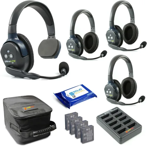 Vista 12 de Eartec UL2SD Ultralite - Auriculares inalámbricos de dúplex completo para 2 usuarios - 1 auricular de una sola oreja y 1 auricular de doble oreja