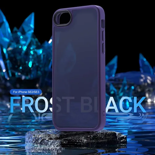 Vista 4 de Yriklso a prueba de golpes para funda de iPhone SE 2022 [Certificado de caída militar] Funda protectora delgada semitransparente con respaldo duro