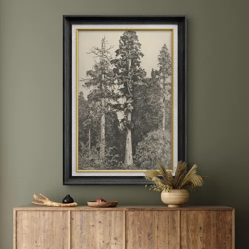Vista 4 de SIGNWIN Arte de marco de alta calidad, elegante, vintage, ilustraciones de dibujo de árbol, arte fino, arte tradicional icónico para sala de estar