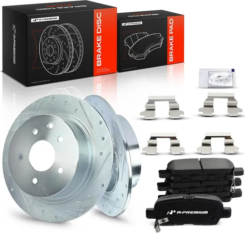 Vista 15 de A-Premium 296mm (11.65 pulgadas) Kit de Rotores de Freno de Disco Ventilados Delanteros + Pastillas Cerámicas Compatibles con Modelos Selectos