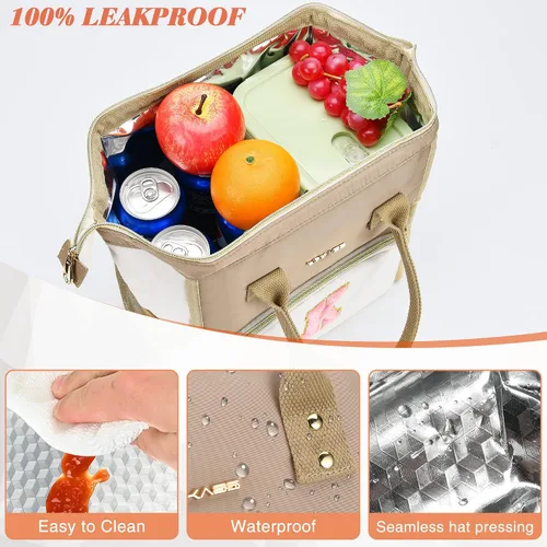 Vista 5 de UTOTEBAG Lonchera con iniciales para mujeres, adolescentes y niñas, lonchera para adultos, contenedor refrigerante para el trabajo, picnic, regalos