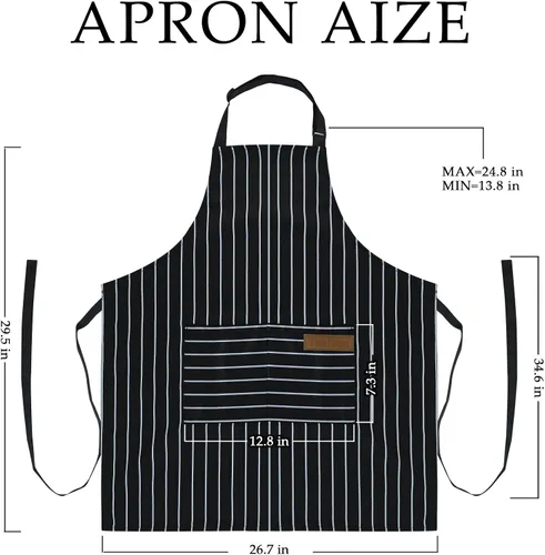 Vista 2 de Taidven Paquete de 2 Delantales - Unisex, Delantal Ajustable con Babero para Cocina, Delantal de Cocina, Delantales para Hombres y Mujeres