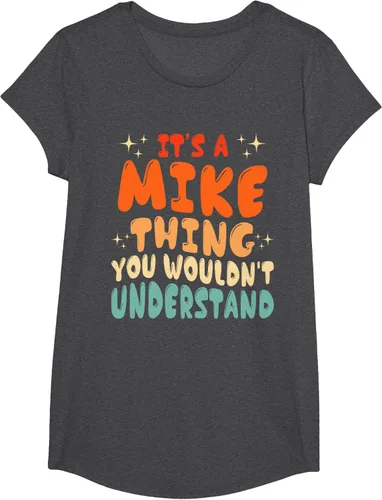 Vista 41 de Camiseta retro de los años 80 con texto en inglés "It's A Mike Thing You Wouldn't Understand", Negro