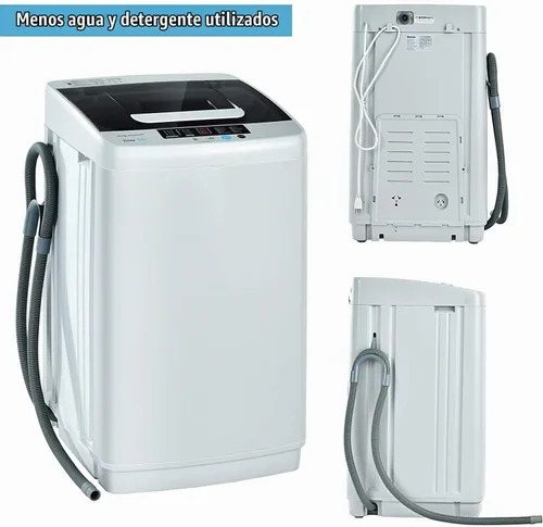 Vista 7 de COSTWAY Lavadora portátil, lavadora de lavandería 2 en 1 y combo de centrifugado con 10 programas, capacidad de 8.8 libras / 4 kg, bomba de drenaje