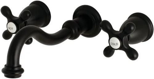 Vista 6 de Kingston Brass KS3123AX - Grifo de baño de montaje en pared central de 8 pulgadas, latón antiguo
