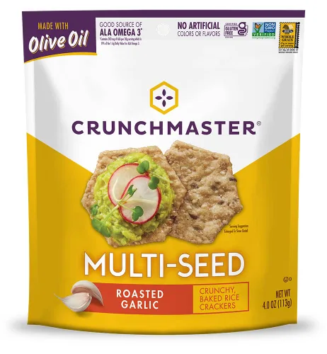Vista 4 de Crunchmaster Ajo tostado sin gluten de múltiples semillas, bolsas de 4 onzas (paquete de 12)