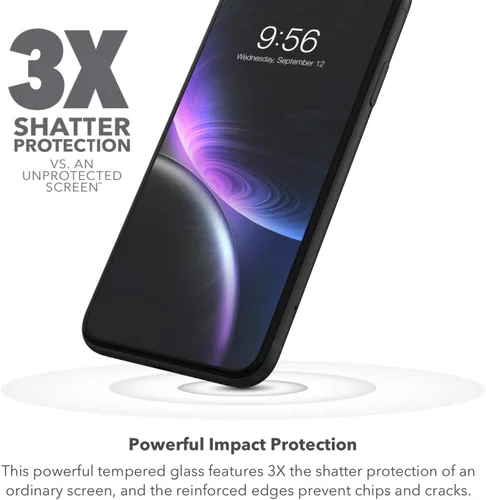Vista 2 de ZAGG InvisibleShield Glass+ protector de pantalla, vidrio templado de alta definición fabricado para Iphone de Apple