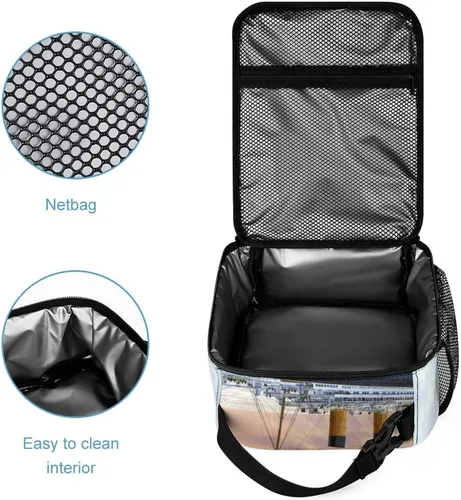 Vista 4 de Retro Titanic Famous Old Historic - Bolsa de almuerzo reutilizable con aislamiento térmico para hombres y mujeres