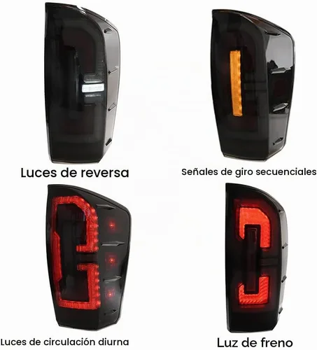 Vista 2 de Kit de luces traseras LED adecuadas para Toyota Tacoma 2016-2022, carcasa negra, efecto de luz fluida, fácil instalación