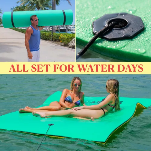 Vista 2 de Accesorios para tapetes flotantes (kit de ataduras, ojales y correas) Complete Floating Mat Kit: Bungee Tether, Grommet Hardware & Storage Straps