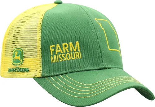 Vista 77 de John Deere Gorra de béisbol con logotipo y malla trasera con contraste, para hombre