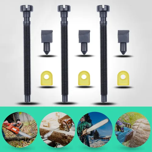 Vista 7 de Adefol Paquete de 3 tornillos tensores de cadena para Husqvarna 42 44 50 51 51EPA 55 55 Rancher 234 238 242 246 133 444 motosierra reemplazar