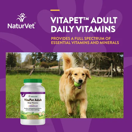 Vista 4 de NaturVet VitaPet Vitaminas diarias para perros con ayuda respiratoria – Incluye espectro completo de vitaminas, minerales, ácidos grasos omega-6