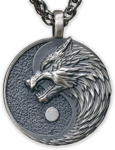 Vista 30 de Collar Yin Yang para hombre, joyería colgante de alta calidad de aspecto antiguo, regalos de Yin Yang, joyería vikinga para hombres