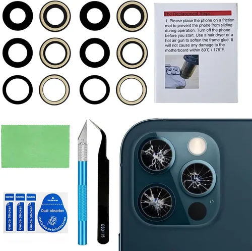 Vista 12 de Juego de 2 lentes de repuesto originales para cámara trasera para iPhone 11 Pro Max y iPhone 11 Pro con adhesivo preinstalado y kit de herramientas