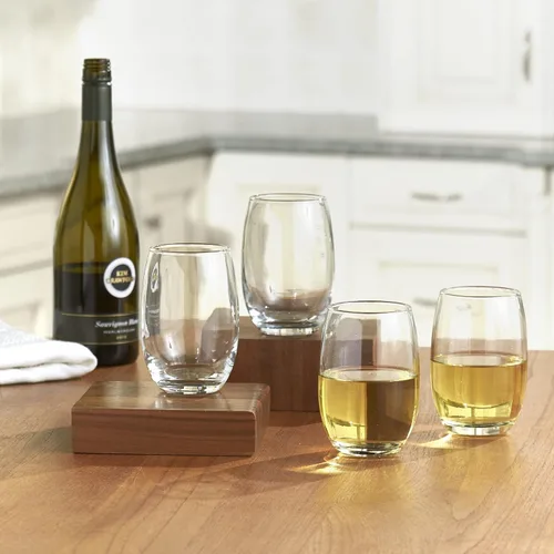 Vista 2 de Cristar Juego de 4 copas de vino sin tallo, vasos de 15.5 onzas para vino tinto o blanco