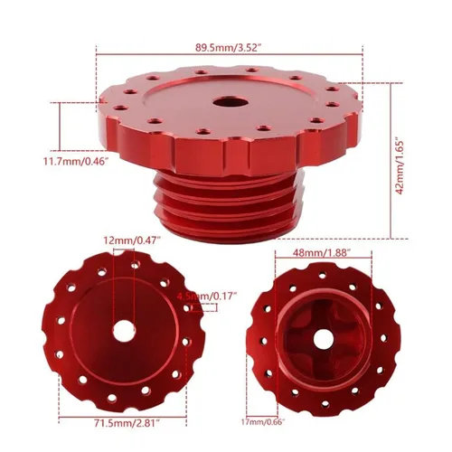 Vista 4 de TAKEGO Aluminum Steering Wheel Adapter, Sim Racing Gaming Steering Wheel Adapter 6 Hole for T300, T500, TS-PC, TS-XW,Red