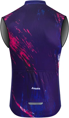 Vista 2 de Aogda Chaleco de ciclismo para hombre, camisetas de ciclismo para equipo, camisetas sin mangas