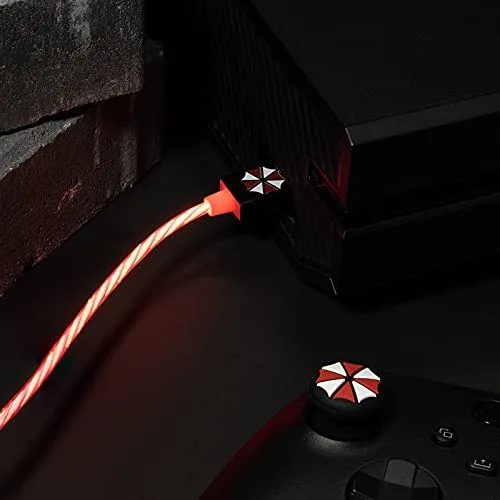 Vista 2 de Numskull Resident Evil - Cable USB tipo C y empuñaduras de pulgar - Cable de carga rápida de 49ft controlador Xbox Series X Mod