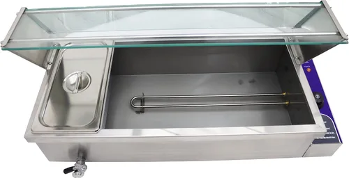 Vista 3 de INTBUYING 4-Pot Buffet Calentador de Alimentos 110V1500W Sartén Profundo Acero Inoxidable