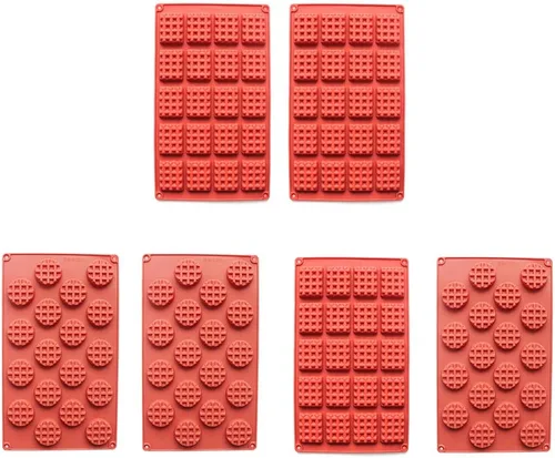 Vista 2 de Juego de 2 piezas/juego de moldes de silicona para gofres de 18/20 cavidades, molde para hornear galletas, molde para hornear, herramienta