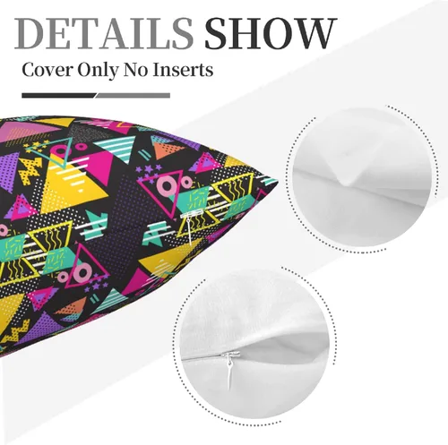 Vista 4 de Fundas de almohada geométricas estilo retro de los años 80 de 18 x 18 pulgadas, funda de almohada para dormitorio, sofá, decoración de casa