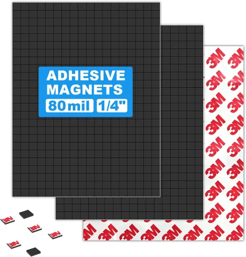 Vista 9 de Cuadrados magnéticos con respaldo adhesivo (36 unidades cada uno de 1.5 x 1.5 pulgadas), imanes autoadhesivos precortados como suministros